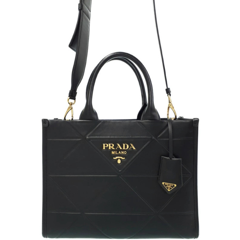Prada Symbol Topstitch Leather Bag - Picture 1 of 9